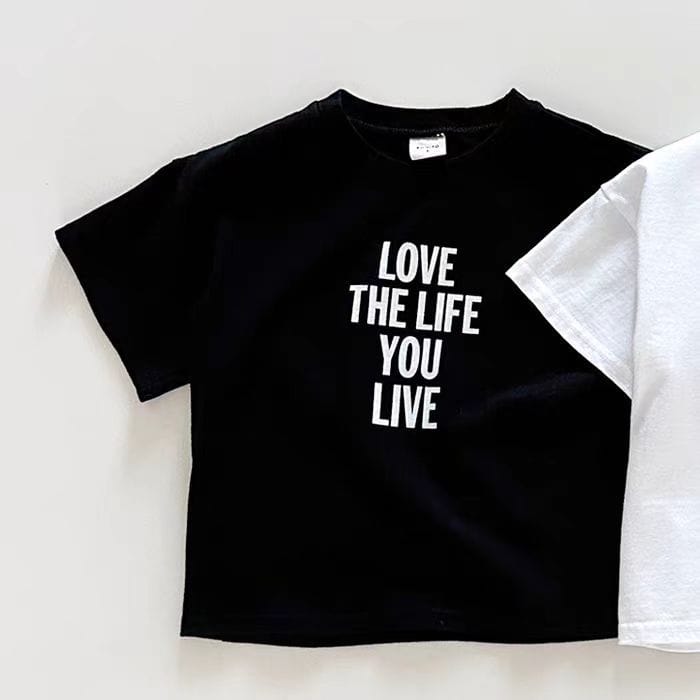 半袖Tシャツ Black / 73cm ベビートップス レターロゴプリント半袖Tシャツ【mh0009167】