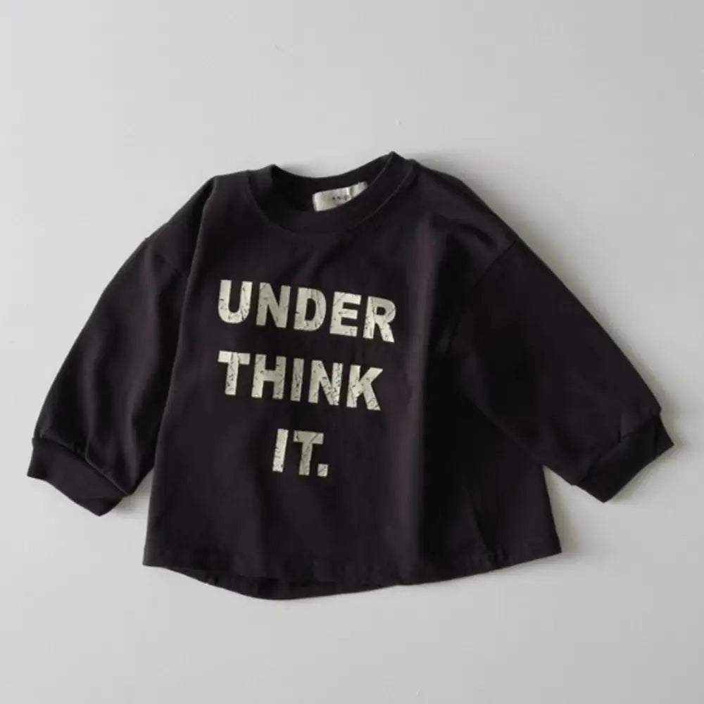 長袖Tシャツ Black / 9M  73CM ベビートップス レターロゴプリント長袖Tシャツ【mh0008584】