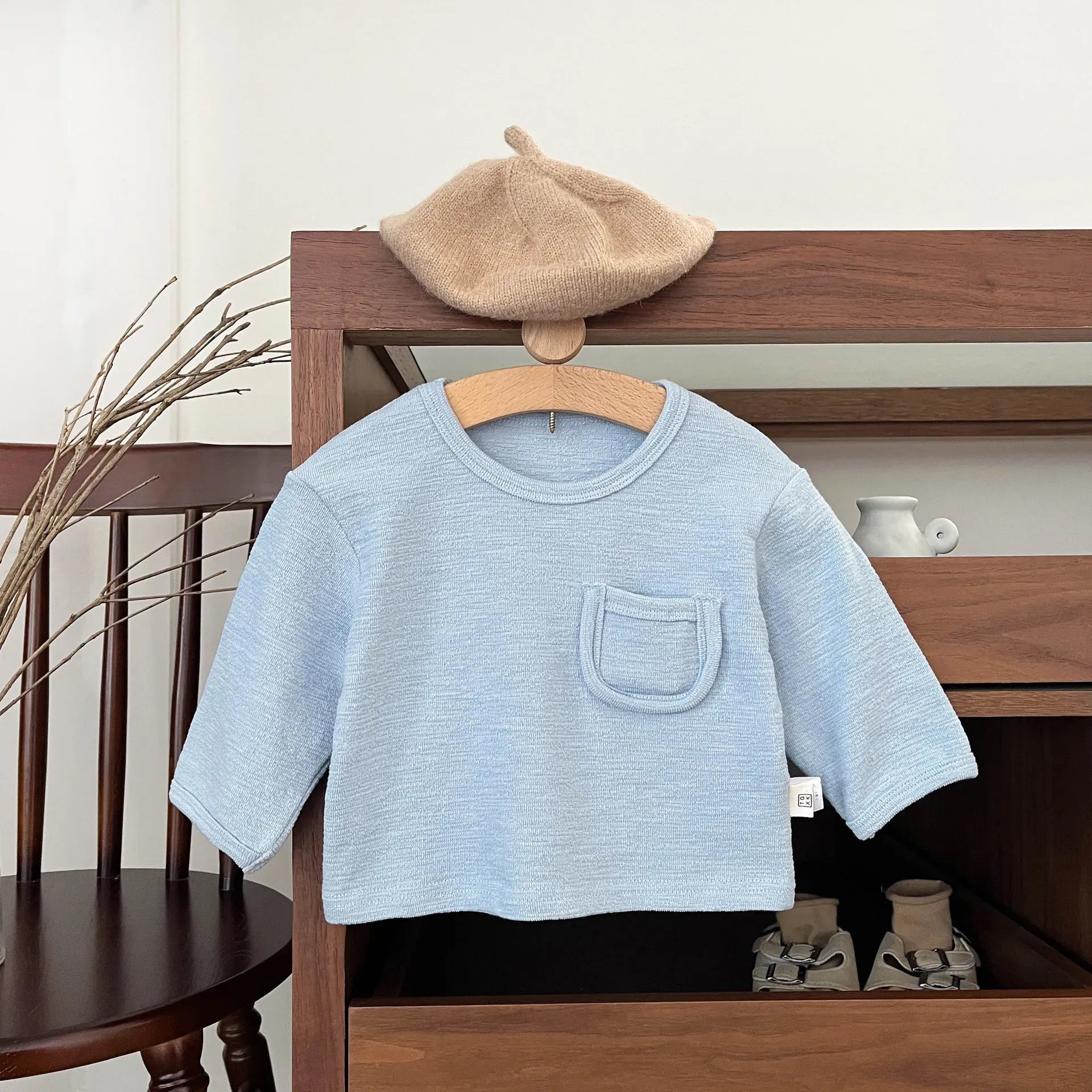 長袖Tシャツ Blue / 24M  90CM ベビーキッズトップス シンプル長袖Tシャツ【mh0008694】