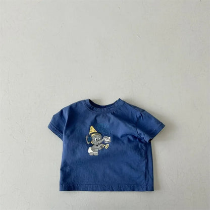 半袖Tシャツ Blue / 9M  73CM ベビートップス 半袖プリントTシャツ 象エレファント 2カラー【mh0005195】