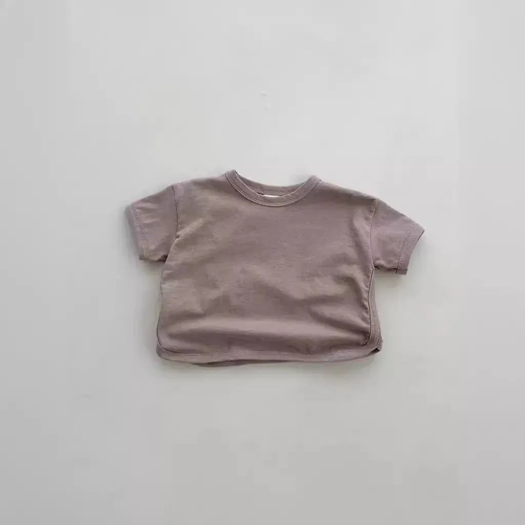 半袖Tシャツ brown / 73cm 6-9m ベビートップス 半袖Tシャツ くすみカラー シンプルベーシック 4カラー