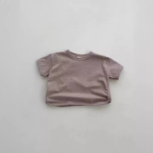 半袖Tシャツ brown / 73cm 6-9m ベビートップス 半袖Tシャツ くすみカラー シンプルベーシック 4カラー