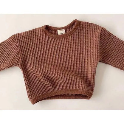 長袖Tシャツ coffee / 6M  66cm ベビートップス ワッフル 長袖 Tシャツ シンプルベーシック 3カラー