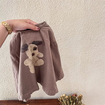 長袖Tシャツ coffee / 80cm キッズ 犬 いぬ DOG 長袖 Tシャツ トップス