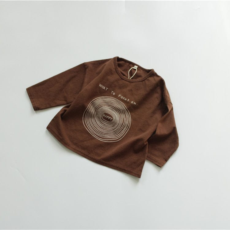 長袖Tシャツ coffee / 80cm キッズ HAPPY 長袖 Tシャツ ロンT
