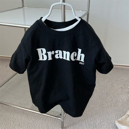 半袖Tシャツ dark blue / 9M/73cm ベビー キッズ レターロゴ プリント 半袖 Tシャツ ネイビー ホワイト カーキ ユニセックス 6876