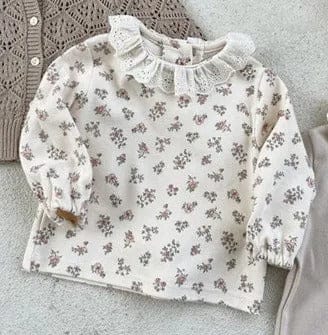 長袖Tシャツ Floral / 66cm ベビー フラワー レース襟 長袖 ブラウス トップス【mh0000665】