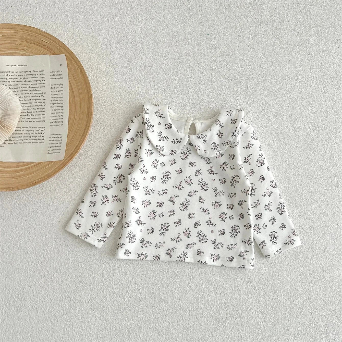 長袖Tシャツ floral / 6M  66cm ベビートップス 長袖Tシャツブラウス 丸襟 チェック/フラワー小花柄/水玉ドット