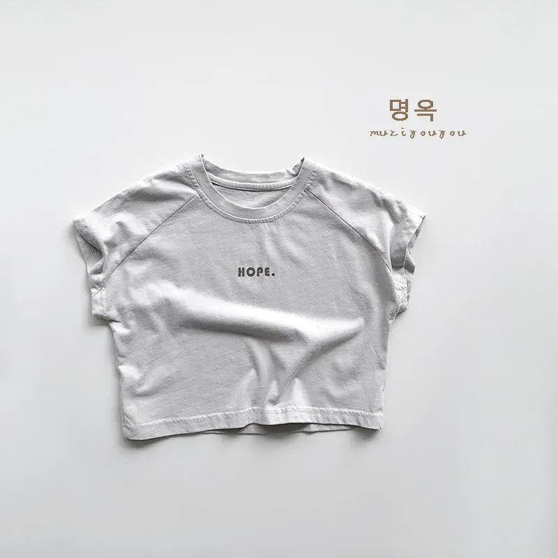 半袖Tシャツ gray / 12M  80cm キッズトップス 半袖Tシャツ レターロゴ ラグランスリーブ ルーズ 3カラー