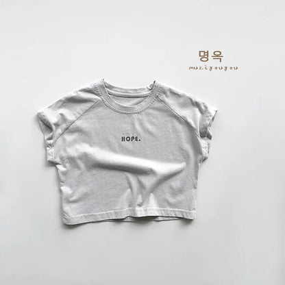 半袖Tシャツ gray / 12M  80cm キッズトップス 半袖Tシャツ レターロゴ ラグランスリーブ ルーズ 3カラー