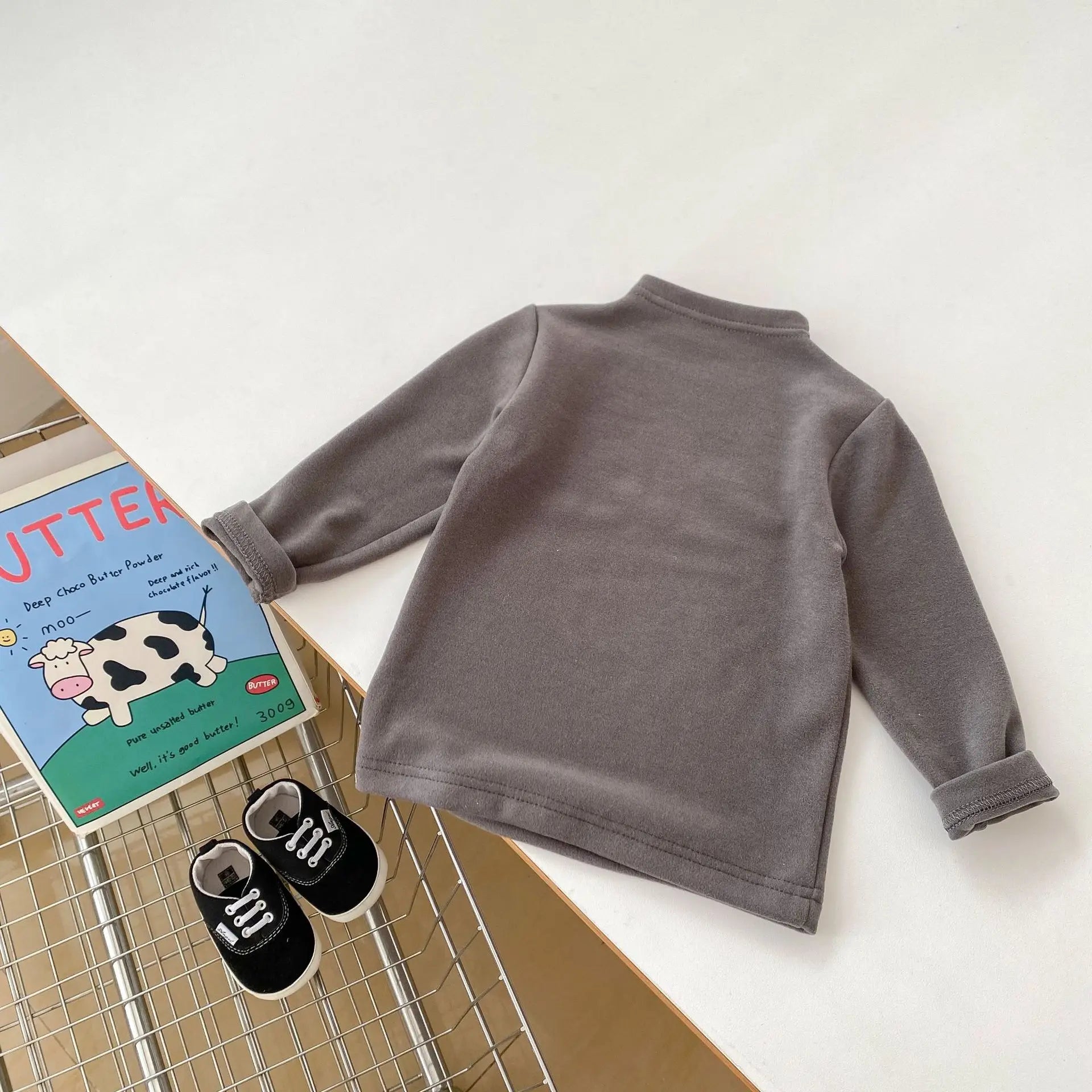 長袖Tシャツ Gray / 6M  66CM ベビーキッズトップス シンプルベーシックハイネックボトルネック長袖Tシャツ【mh0008364】