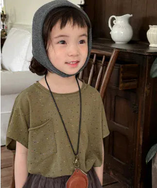 半袖Tシャツ Green / 80cm 9-12M キッズトップス ビッグシルエット ルーズTシャツ 3カラー【mh0005378】