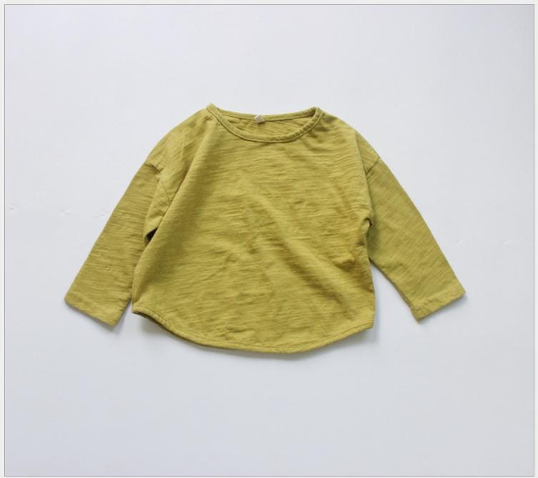 長袖Tシャツ green / 80cm キッズ シンプル 長袖 Tシャツ