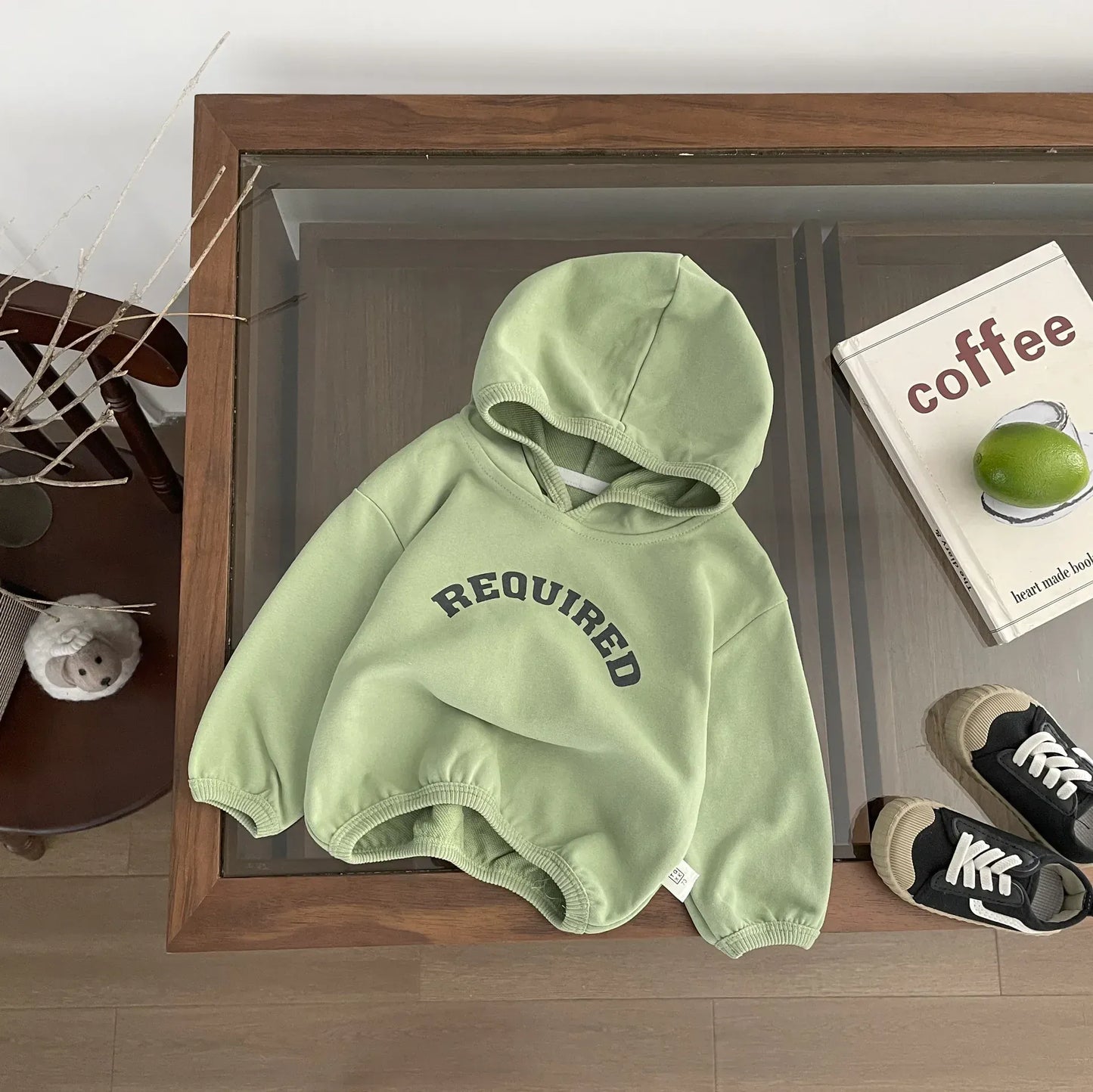 長袖Tシャツ Green / 9M  73CM ベビートップス レターロゴプリントフーディ長袖スウェットシャツ【mh0008690】