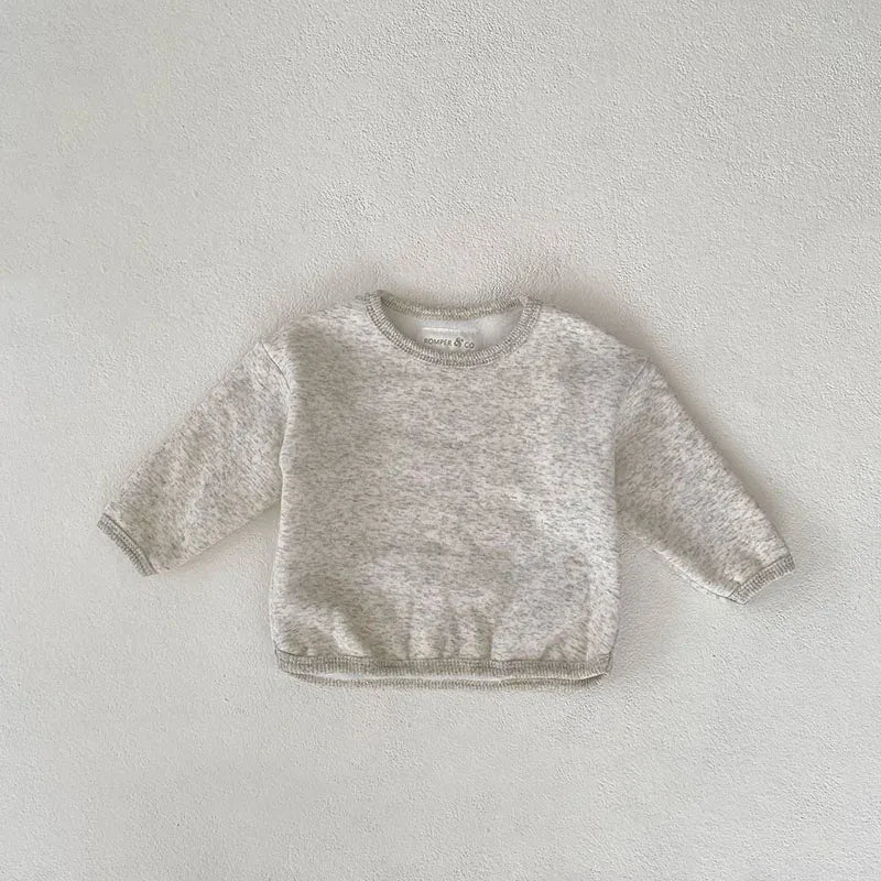 長袖Tシャツ grey / 66cm ベビートップス 裏フリース 長袖Tシャツ シンプルベーシック 3カラー