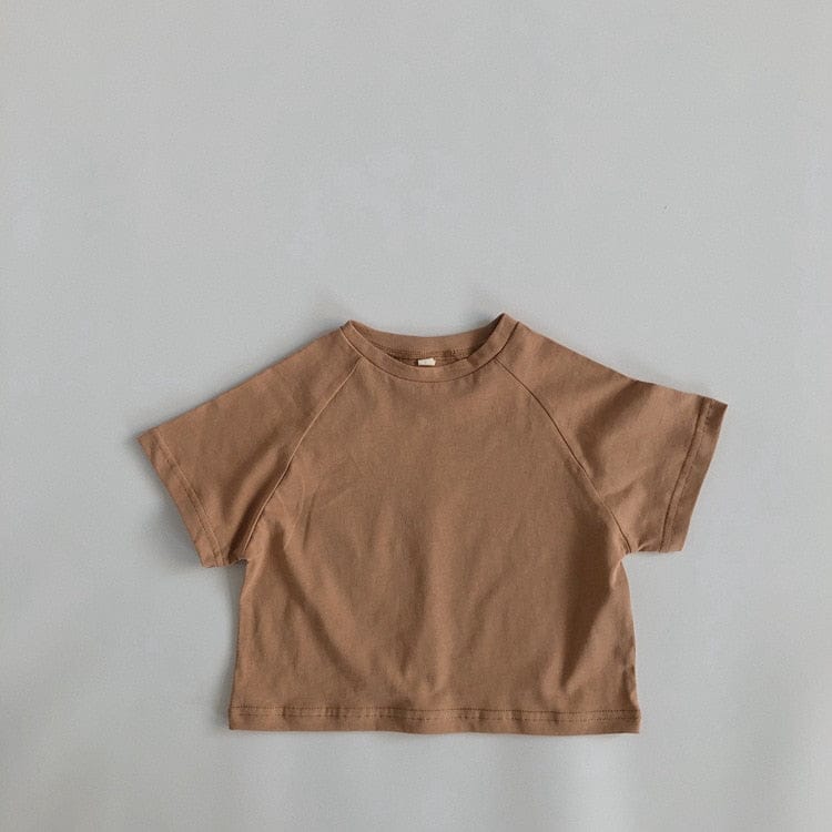 半袖Tシャツ khaki / 12M/80cm キッズ シンプル ベーシック ラグラン 半袖 Tシャツ 6カラー ユニセックス