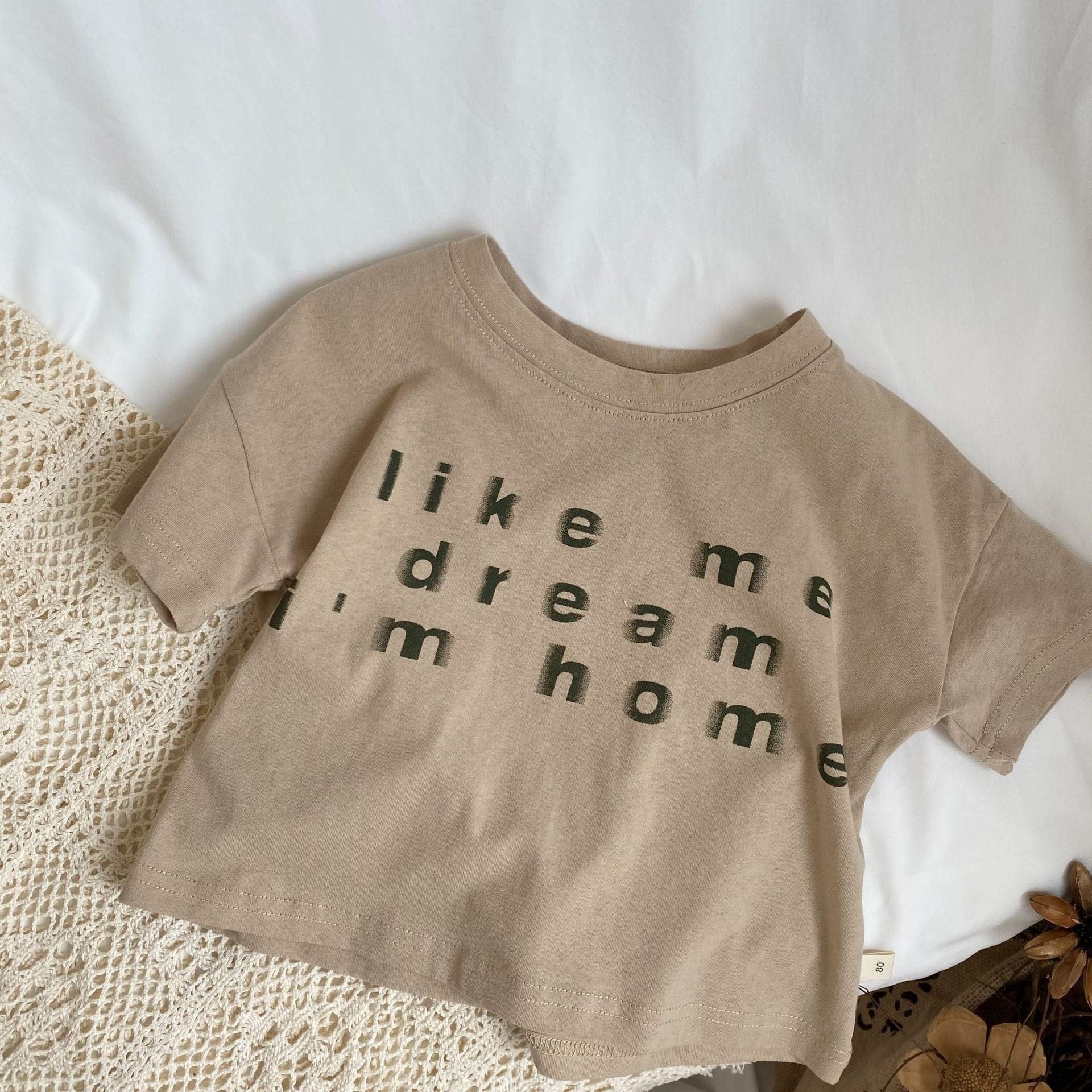 半袖Tシャツ khaki / 80cm キッズ レターロゴ プリント 半袖 Tシャツ トップス ボーイズ 6541B