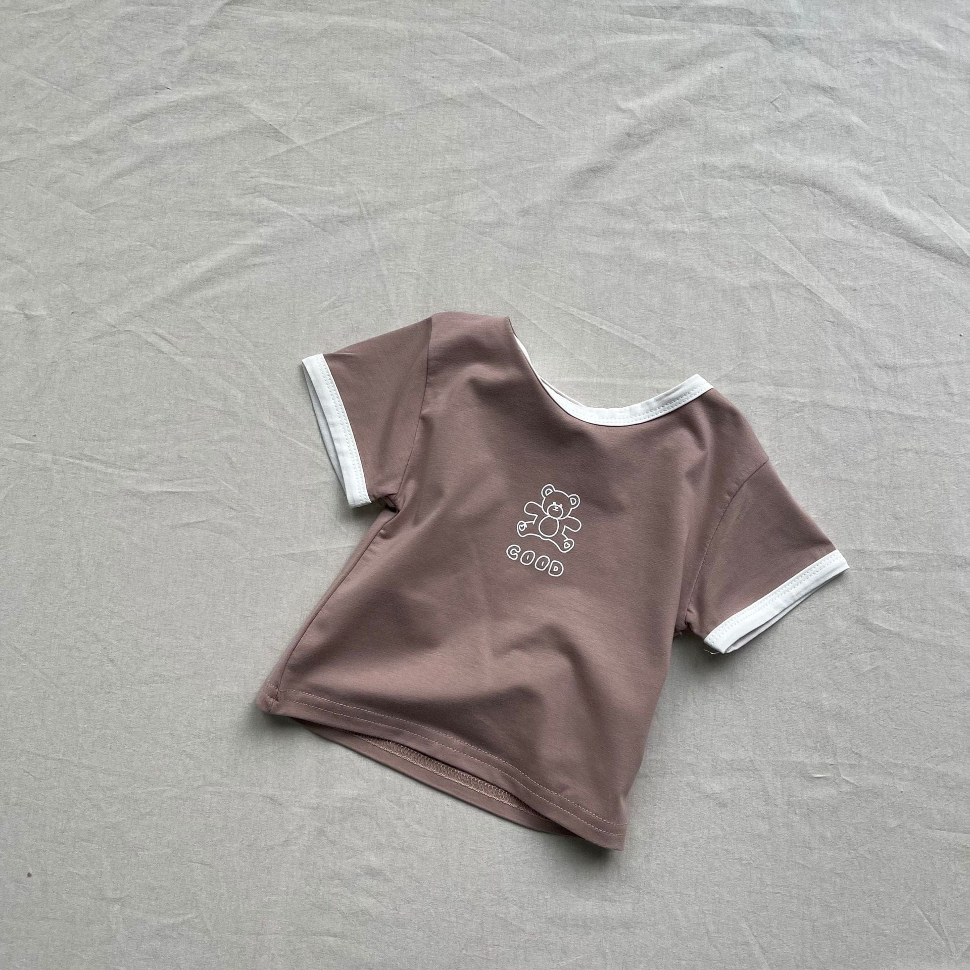 半袖Tシャツ Light Brown / 73cm ベアくまプリント半袖Tシャツ【mh0009268】