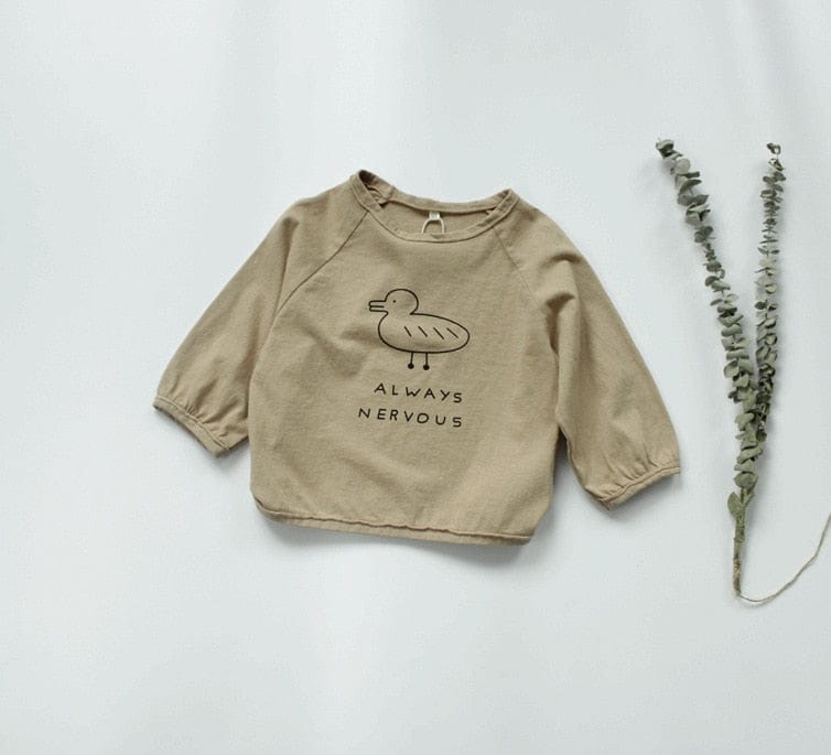 長袖Tシャツ light Camel / 80cm キッズ あひる コットンリネン トップス Tシャツ