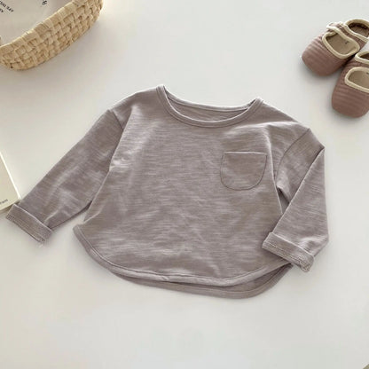 長袖Tシャツ Light Gray / 9M  73CM ベビーキッズトップス 長袖Tシャツ シンプルベーシック 4カラー【mh0006376】