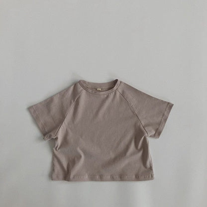 半袖Tシャツ light grey / 12M/80cm キッズ シンプル ベーシック ラグラン 半袖 Tシャツ 6カラー ユニセックス