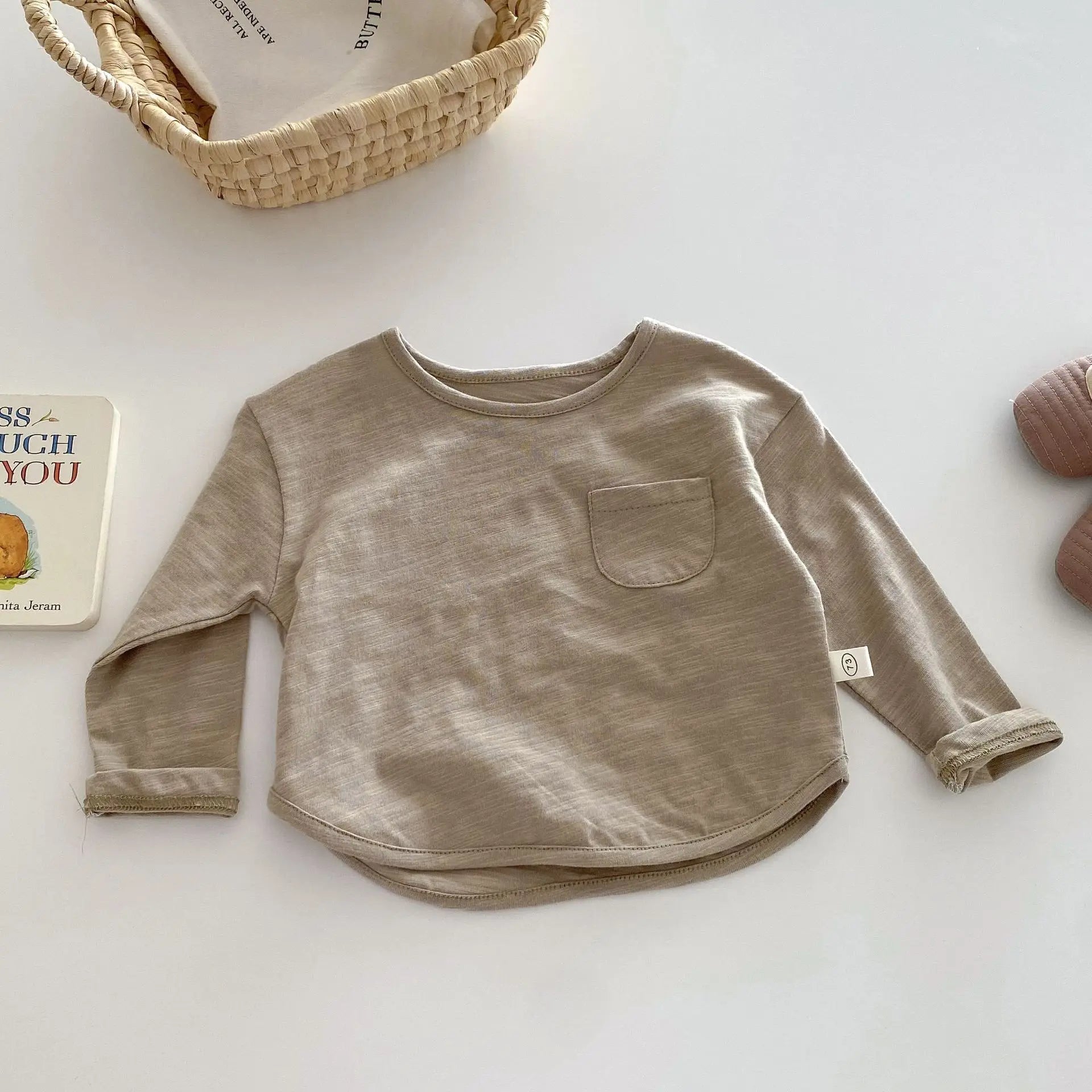 長袖Tシャツ Light Khaki / 9M  73CM ベビーキッズトップス 長袖Tシャツ シンプルベーシック 4カラー【mh0006376】