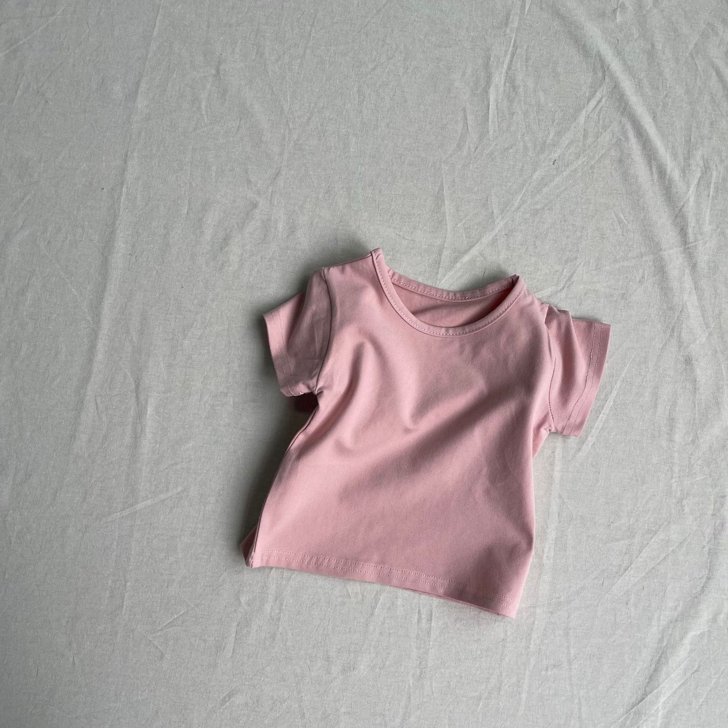 半袖Tシャツ Light Pink / 73cm ベビートップス シンプルベーシック無地半袖Tシャツ【mh0009162】