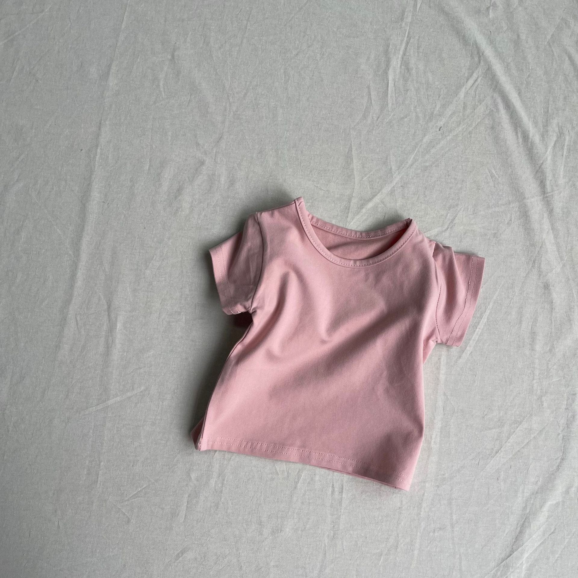 半袖Tシャツ Light Pink / 73cm ベビートップス シンプルベーシック無地半袖Tシャツ【mh0009162】