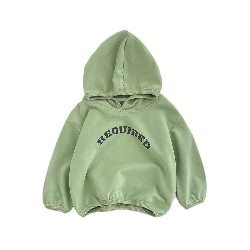 長袖Tシャツ ベビートップス レターロゴプリントフーディ長袖スウェットシャツ【mh0008690】