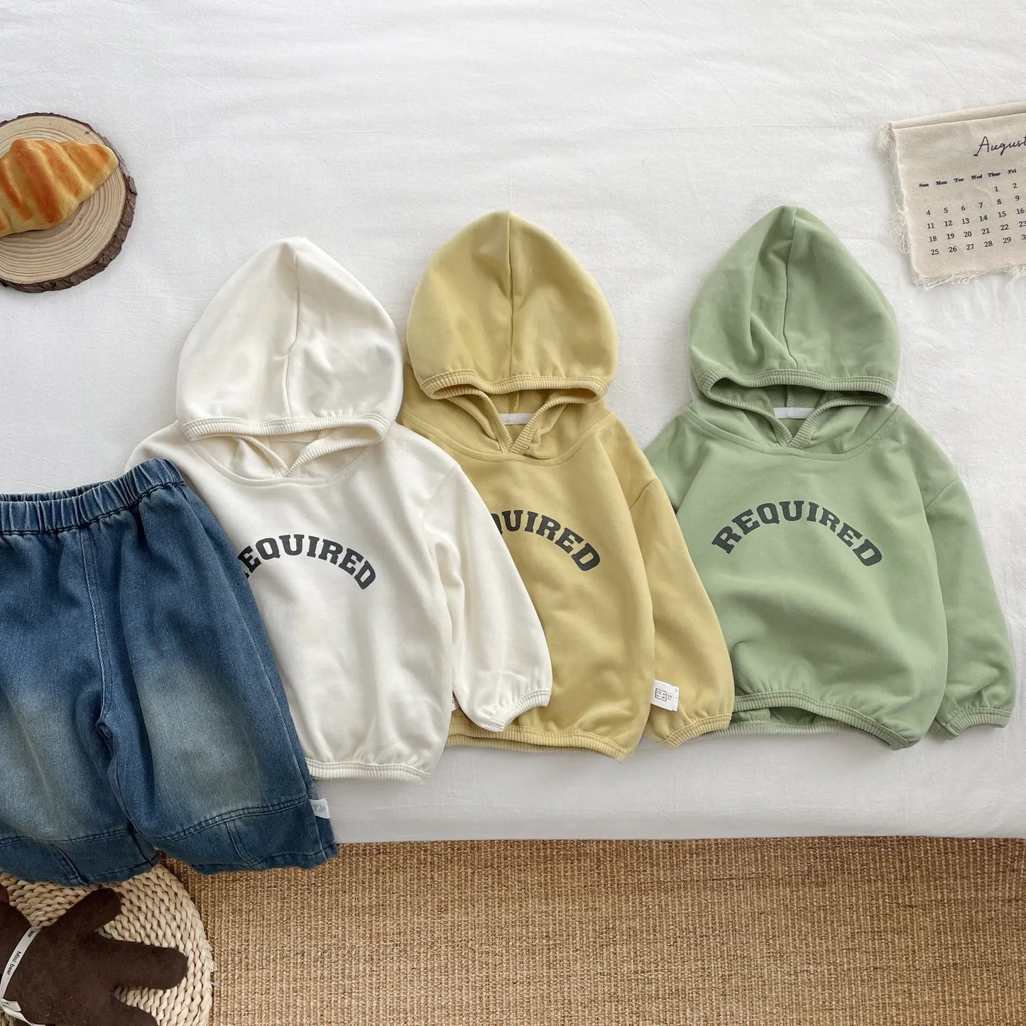 長袖Tシャツ ベビートップス レターロゴプリントフーディ長袖スウェットシャツ【mh0008690】