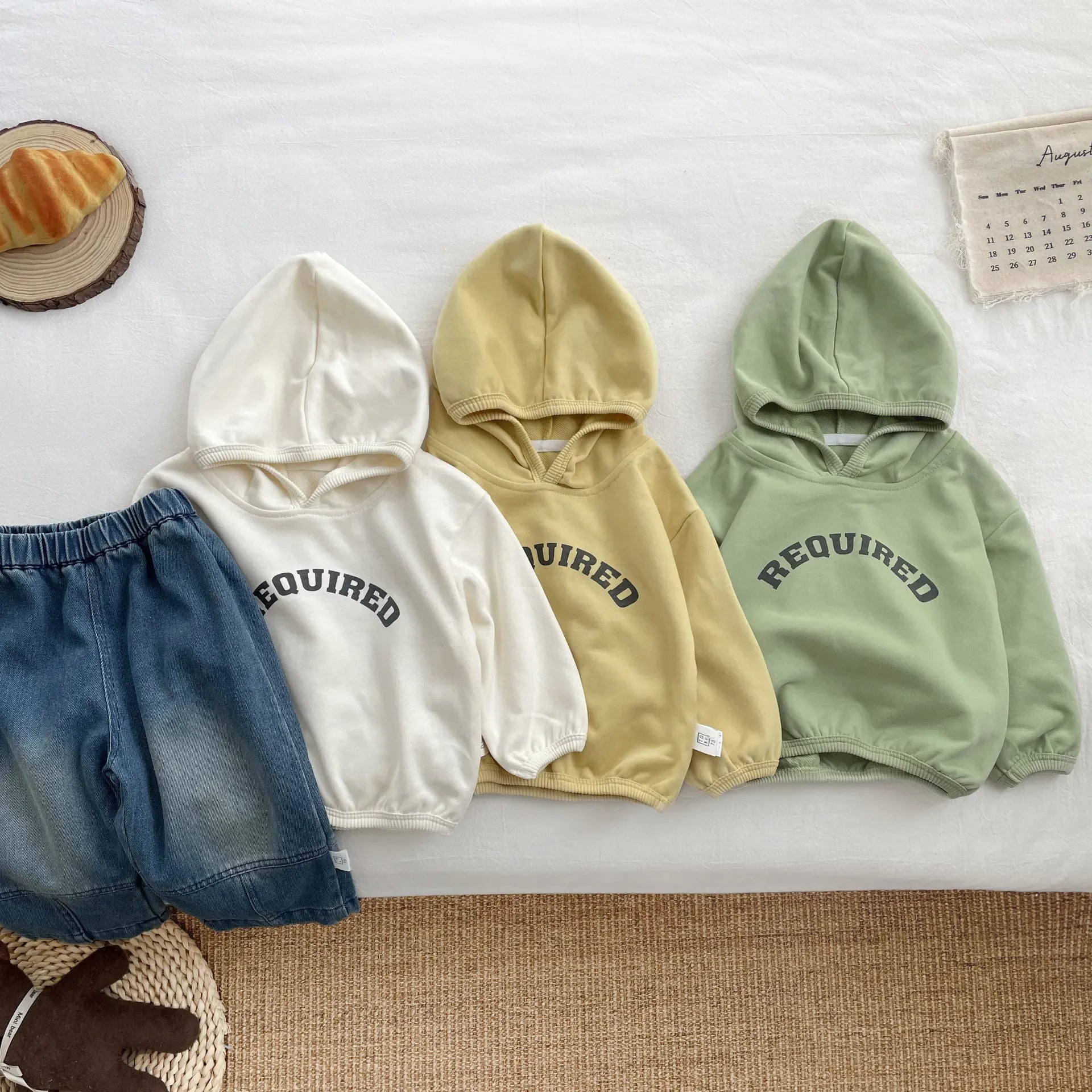 長袖Tシャツ ベビートップス レターロゴプリントフーディ長袖スウェットシャツ【mh0008690】