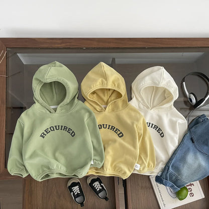 長袖Tシャツ ベビートップス レターロゴプリントフーディ長袖スウェットシャツ【mh0008690】