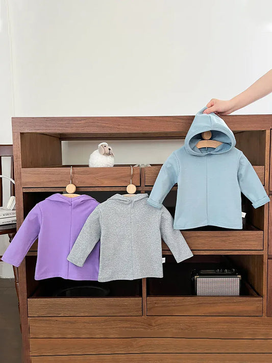 長袖Tシャツ キッズトップス フーディシンプルスウェットシャツ【mh0008706】