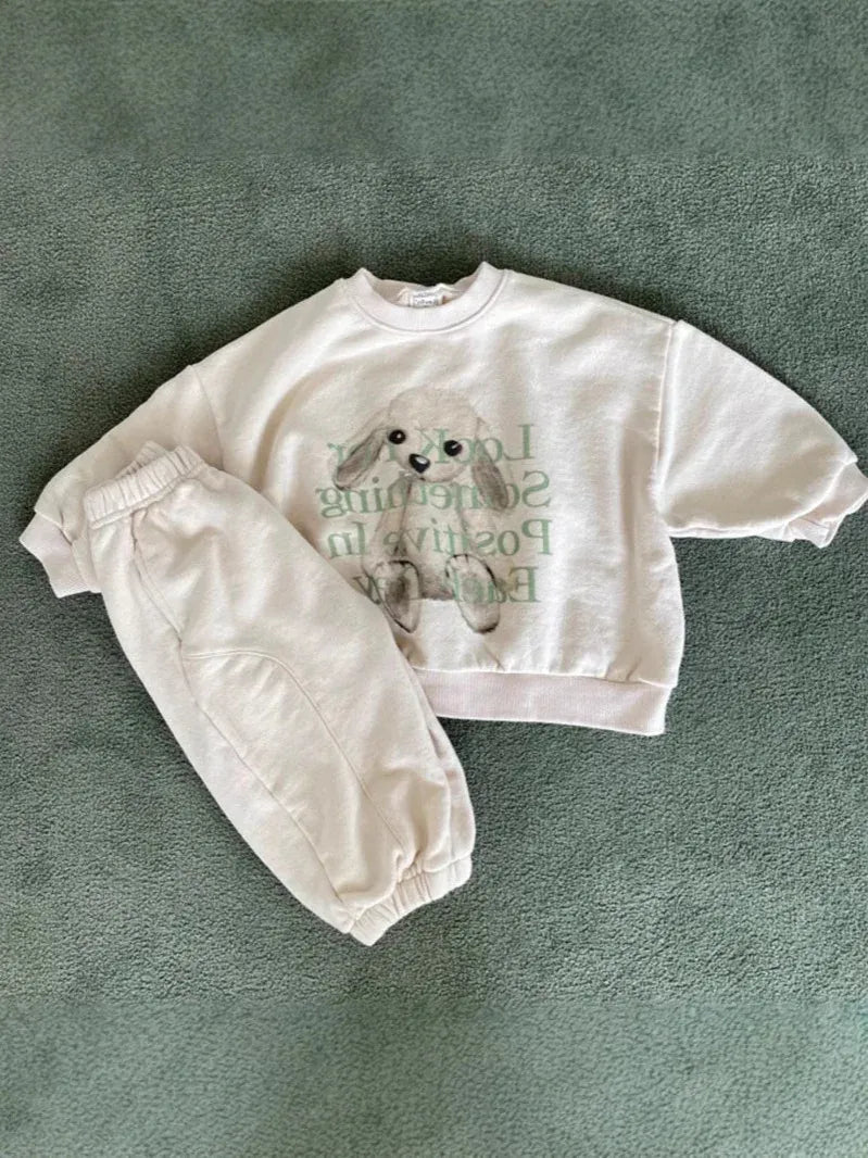 長袖Tシャツ ベビートップス ぬいぐるみプリント長袖スウェットシャツ【mh0008787】