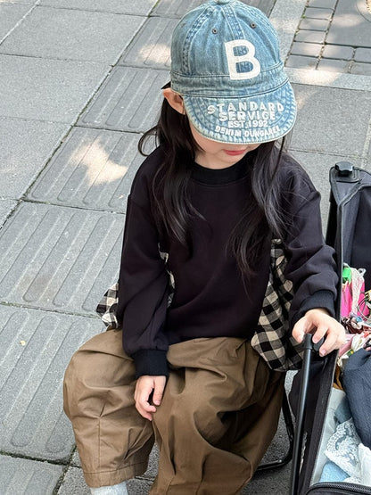 長袖Tシャツ サイドチェックフリル長袖スウェットシャツ【mh0010584】