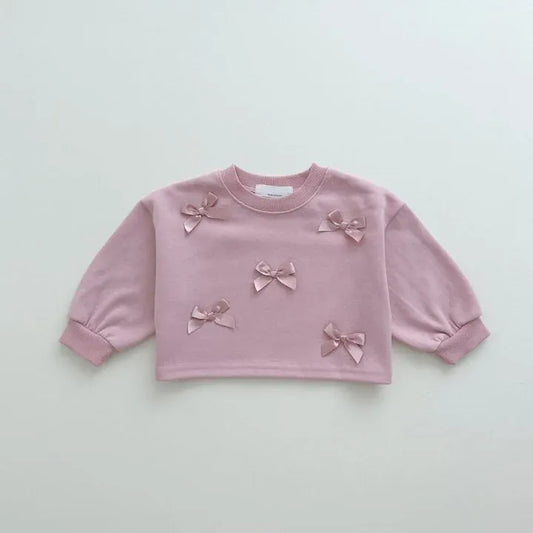 長袖Tシャツ pink / 12M  80cm キッズトップス 長袖Tシャツ リボン 2カラー