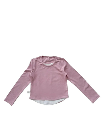 長袖Tシャツ pink / 24M  90CM キッズトップス インナーシャツドッキング長袖Tシャツ 3カラー