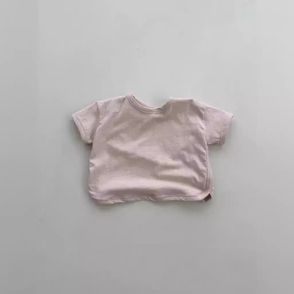 半袖Tシャツ pink / 73cm 6-9m ベビートップス 半袖Tシャツ くすみカラー シンプルベーシック 4カラー