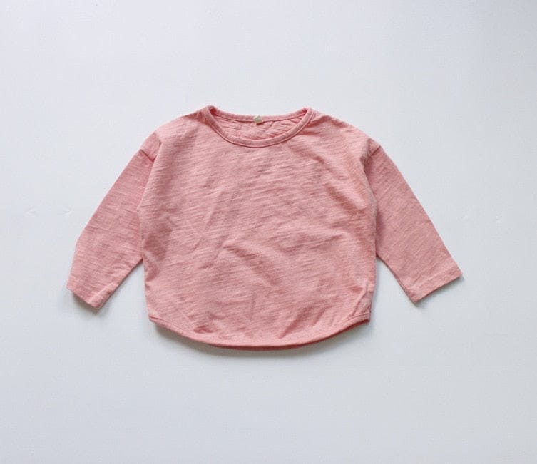 長袖Tシャツ pink / 80cm キッズ シンプル 長袖 Tシャツ