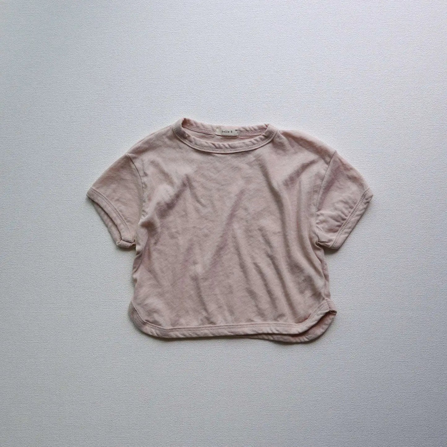半袖Tシャツ Pink / 9M  73CM ベビートップス 半袖Tシャツ くすみカラー シンプルベーシック 3カラー【mh0004765】