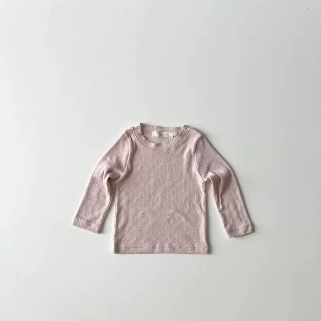 長袖Tシャツ pink / 9M  73CM ベビーキッズトップス リボン/フラワー/ハートプリント長袖Tシャツ【mh0007735】