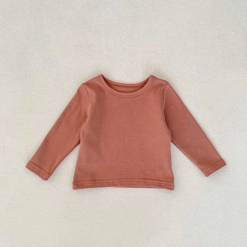 長袖Tシャツ pink shirt / 66cm ベビー長袖Tシャツ レギンスパンツ ベスト ビブ ワッフル くま ベア ピンク ベージュ ユニセックス 男の子 女の子 子供服