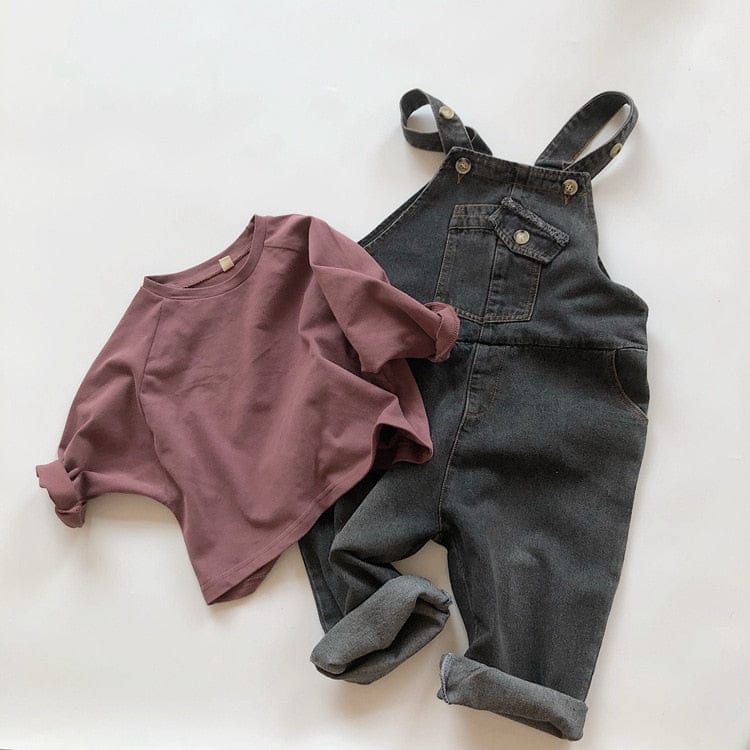 長袖Tシャツ purple / 80cm / 取り寄せ（7〜35日） キッズ シンプル ベーシック 長袖 Tシャツ トップス ユニセックス 3173
