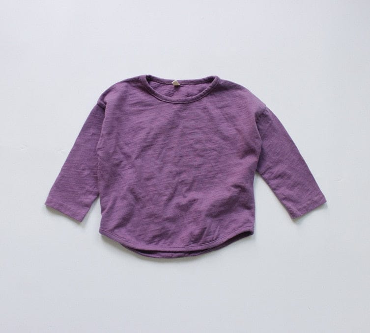 長袖Tシャツ purple / 80cm キッズ シンプル 長袖 Tシャツ