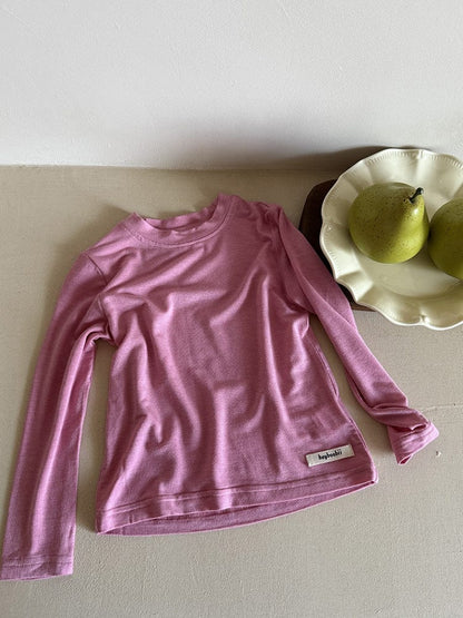 長袖Tシャツ Rose / 90cm ハイネックシンプルデイリー長袖Tシャツ【mh0011037】