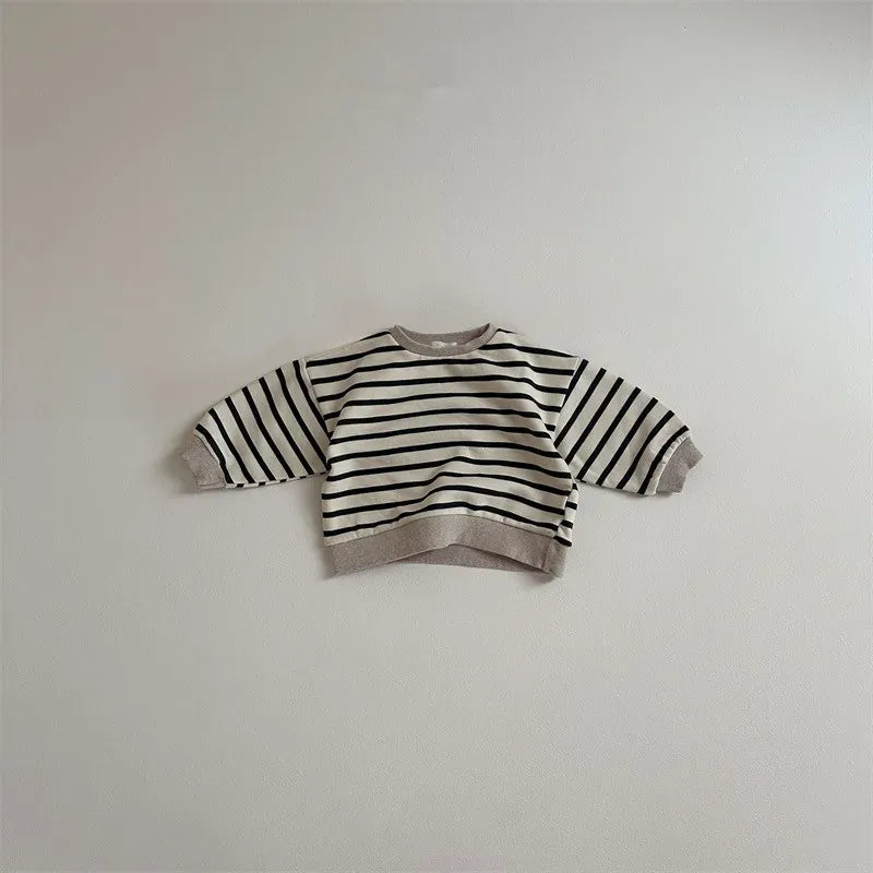 長袖Tシャツ Stripe / 9M  73CM ベビートップス ボーダーシンプルベーシック長袖スウェットシャツ【mh0008111】