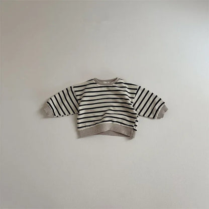 長袖Tシャツ Stripe / 9M  73CM ベビートップス ボーダーシンプルベーシック長袖スウェットシャツ【mh0008111】