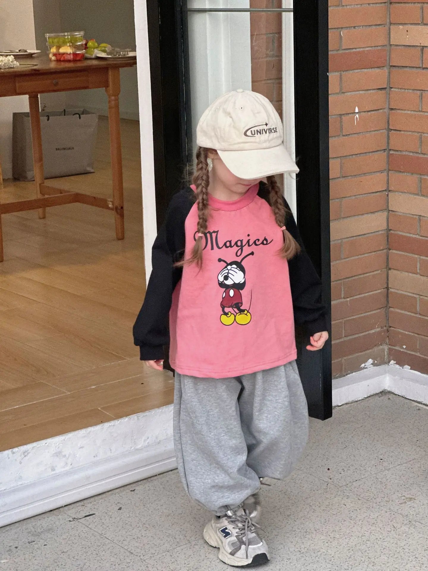 長袖Tシャツ キッズトップス スウェットパンツ 長袖 ラグランTシャツ ロングルーズパンツ