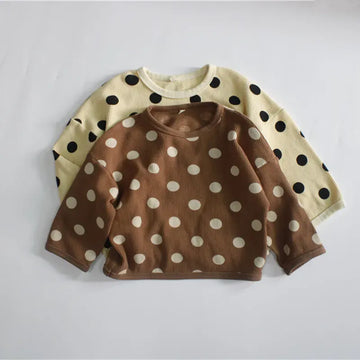 長袖Tシャツ キッズ みずたま 長袖 ルーズ Tシャツ