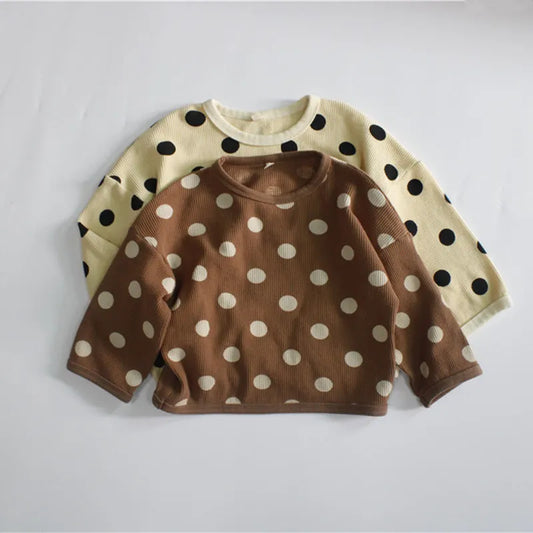 長袖Tシャツ キッズ みずたま 長袖 ルーズ Tシャツ